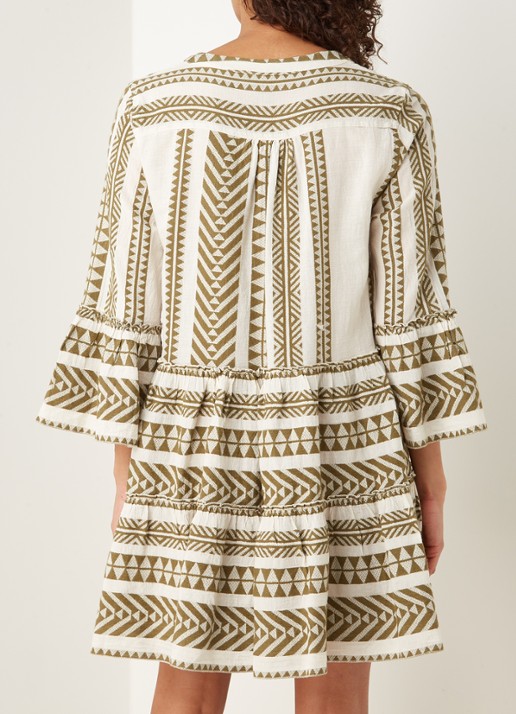 Devotion Ella mini tuniekjurk met print - achterkant 4 khaki