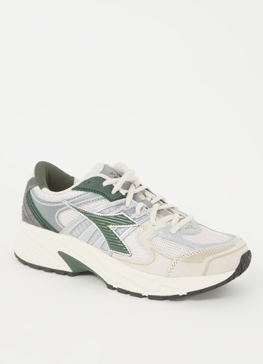 Diadora Mythos Star sneaker met suède details - voorkant 4 lichtgrijs