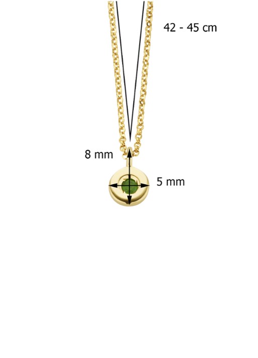 Diamond Point Birthstones gouden hanger Mei - detail 2 goud