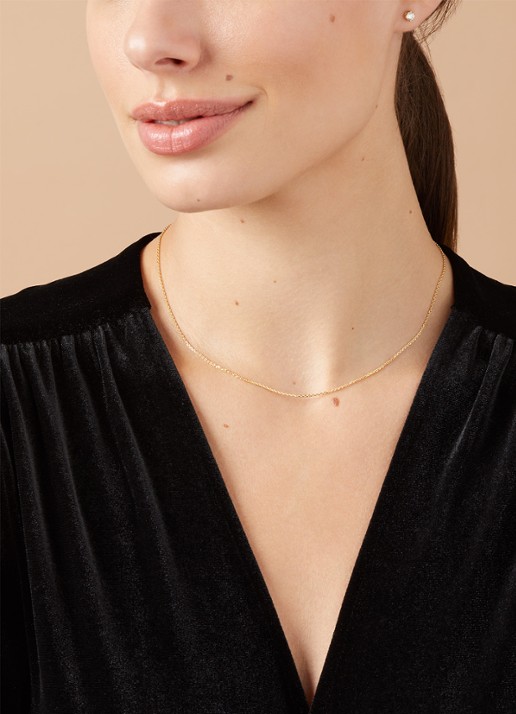 Diamond Point Geelgouden anker collier Timeless Treasures (40cm) - voorkant 2 geelgoud