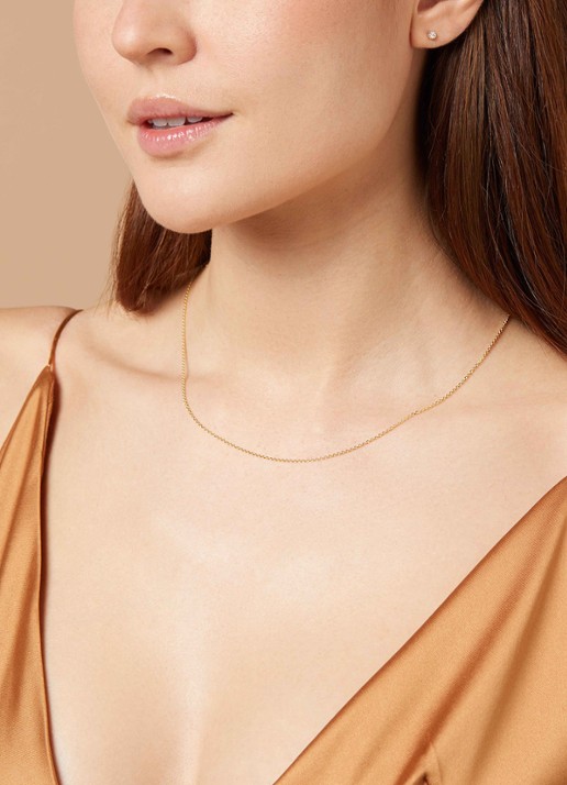 Diamond Point Geelgouden anker collier Timeless Treasures (45cm) - voorkant 2 geelgoud