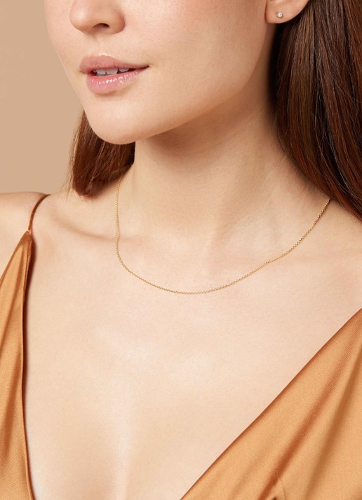 Diamond Point Geelgouden anker collier Timeless Treasures (50cm) - voorkant 3 geelgoud