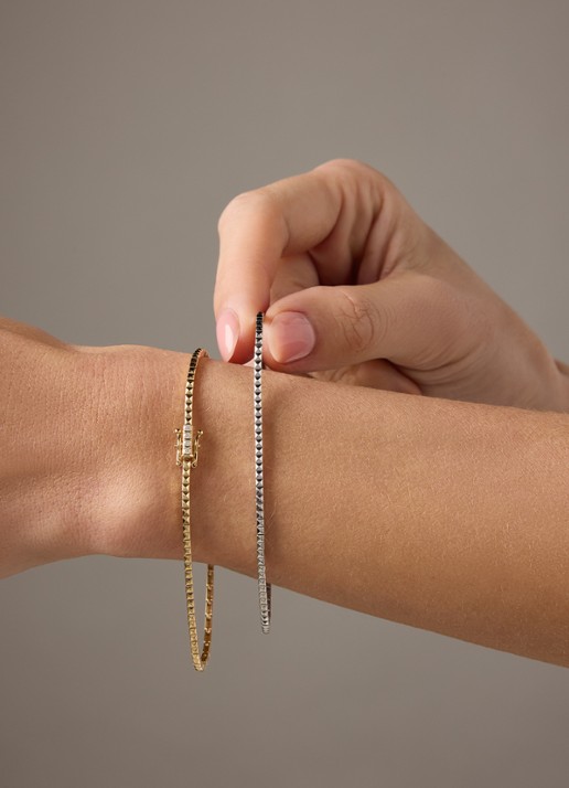 Diamond Point Geelgouden armband, 0.04 ct diamant, Ensemble - voorkant 2 geelgoud