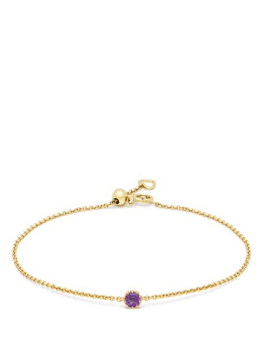 Diamond Point Geelgouden armband, 0.11 ct paarse amethist, Joy