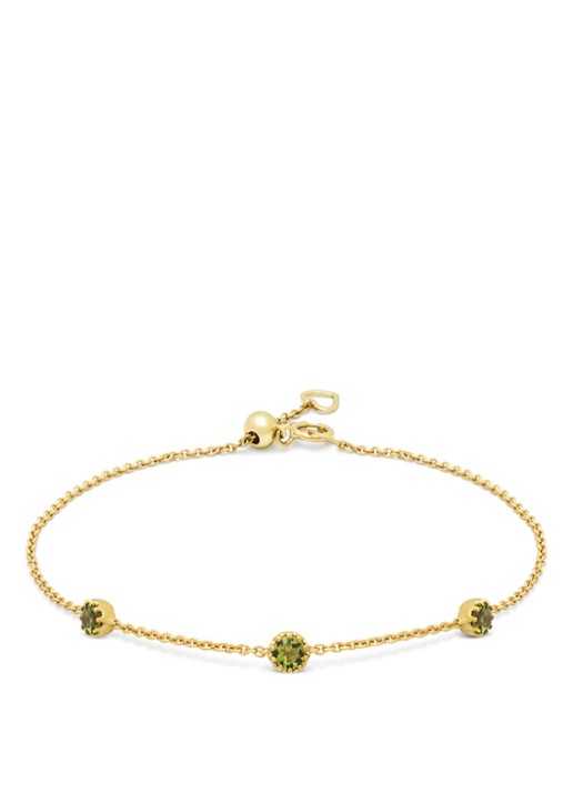Diamond Point Geelgouden armband, 0.32 ct groene tourmalijn, Joy