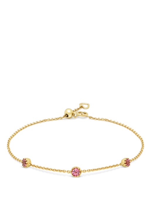 Diamond Point Geelgouden armband, 0.36 ct roze toermalijn, Joy