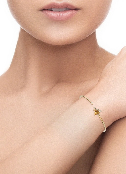 Diamond Point Geelgouden armband 0.71 ct citrien Queen Bee - voorkant 2 geelgoud