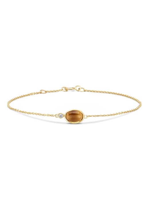 Diamond Point Geelgouden armband, 0.85 ct citrien, Little Drops
