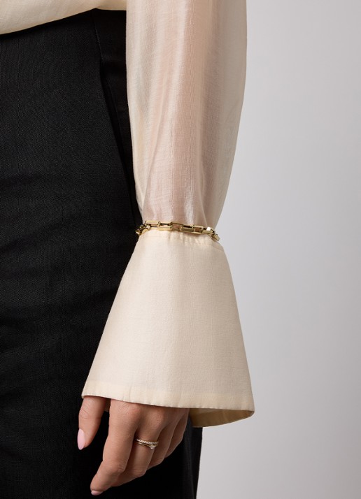 Diamond Point Geelgouden armband Timeless Treasures 20 cm - voorkant 2 geelgoud