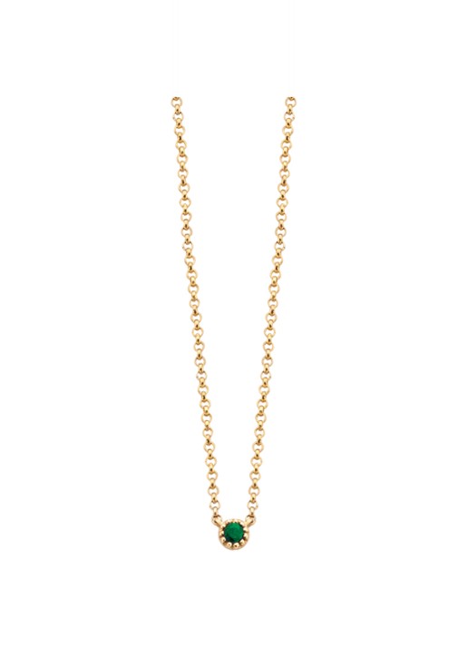Diamond Point Geelgouden collier 0.04 ct smaragd Joy