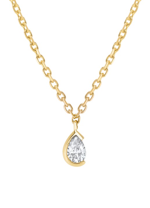 Diamond Point Geelgouden collier, 0.09 ct diamant, Starlight