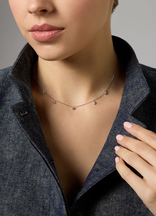 Diamond Point Geelgouden collier, 0.42 ct diamant, Starlight - voorkant 2 geelgoud