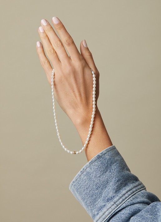 Diamond Point Geelgouden collier Rivièra - voorkant 2 geelgoud