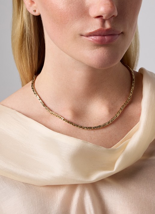 Diamond Point Geelgouden collier Timeless Treasures 45 cm - voorkant 2 geelgoud