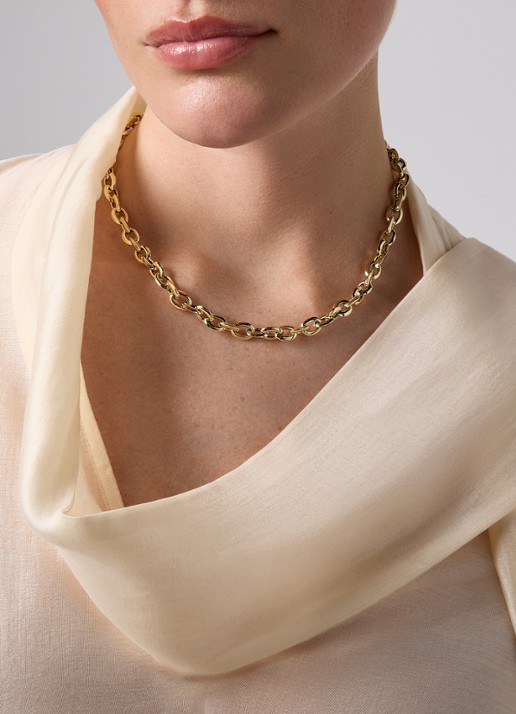 Diamond Point Geelgouden collier Timeless Treasures 45 cm - voorkant 2 geelgoud