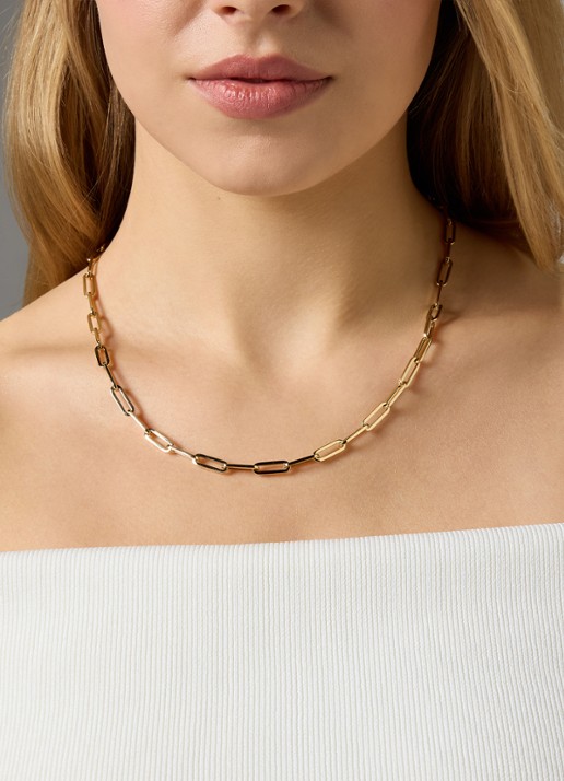 Diamond Point Geelgouden collier Timeless Treasures (50 cm) - voorkant 2 geelgoud