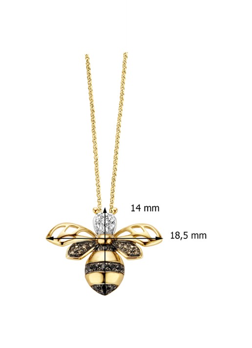 Diamond Point Geelgouden hanger 0.09 ct diamant Queen Bee - detail 3 goud