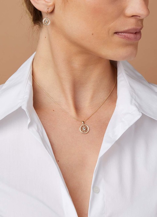 Diamond Point Geelgouden hanger, 0.11 ct aquamarijn, Birthstones - voorkant 2 geelgoud