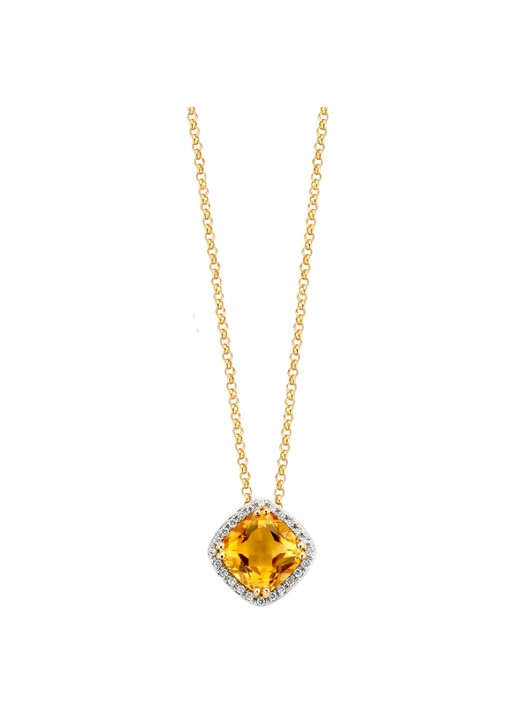 Diamond Point Geelgouden hanger 1.56 ct citrien Fiësta