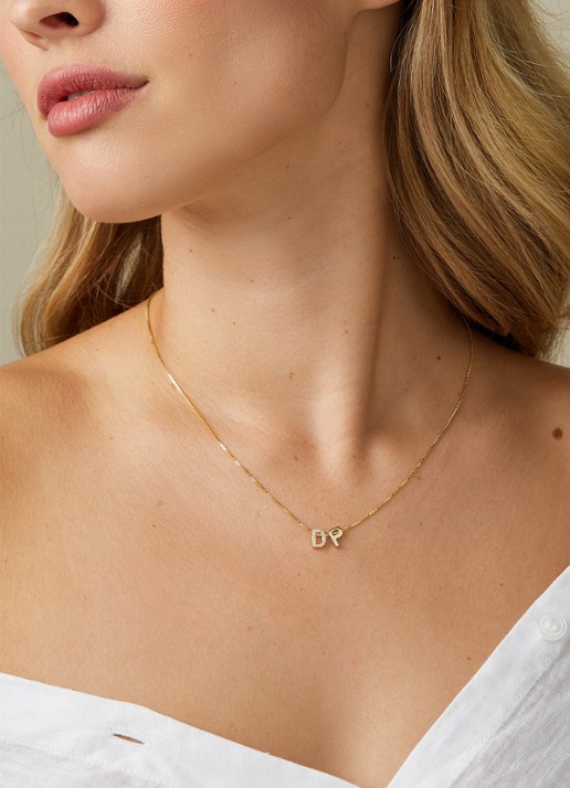 Diamond Point Geelgouden hanger I, Alphabet - voorkant 2 geelgoud