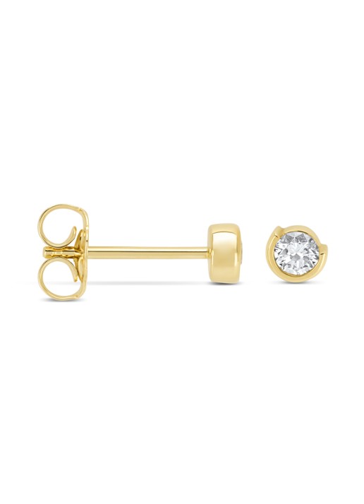 Diamond Point Geelgouden oorsieraden, 0.20 ct diamant, Starlight