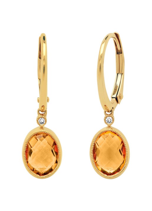 Diamond Point Geelgouden oorsieraden 2.35 ct citrien Philosophy