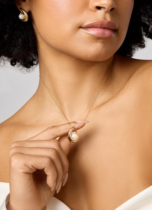 Diamond Point Geelgouden oorsieraden Rivièra - voorkant 3 geelgoud
