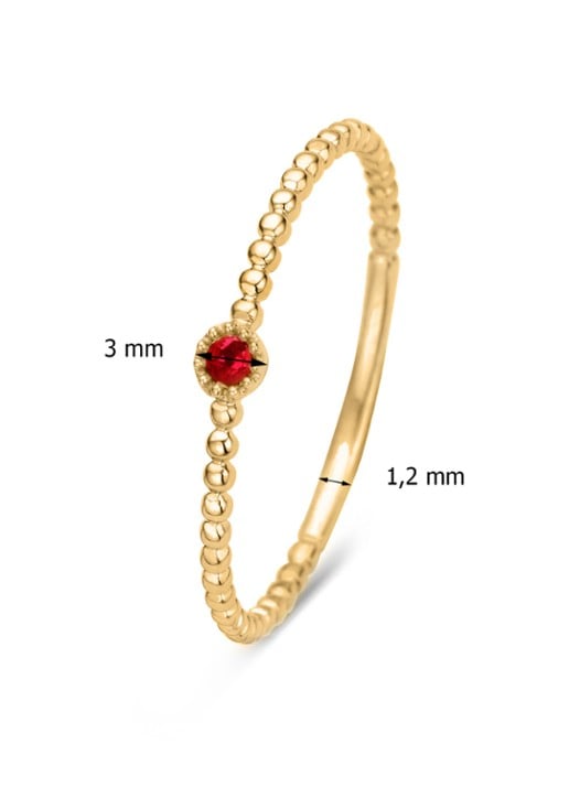 Diamond Point Geelgouden ring 0.04 ct robijn Joy - detail 3 goud