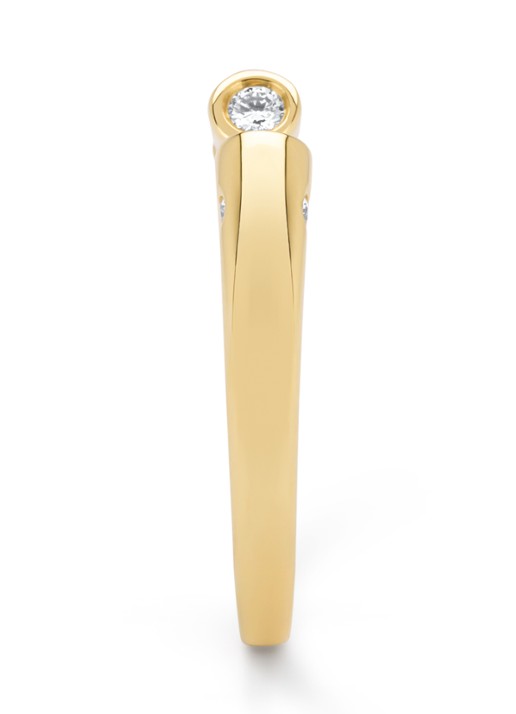 Diamond Point Geelgouden ring, 0.11 ct diamant, Starlight - achterkant geelgoud