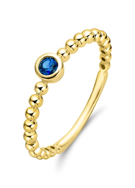 Diamond Point Geelgouden ring 0.12 ct blauwe saffier Ensemble