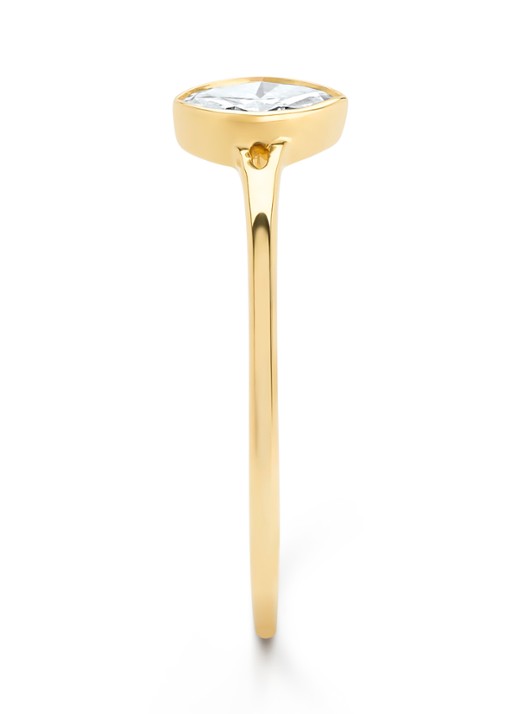 Diamond Point Geelgouden ring, 0.20 ct diamant, Starlight - detail geelgoud