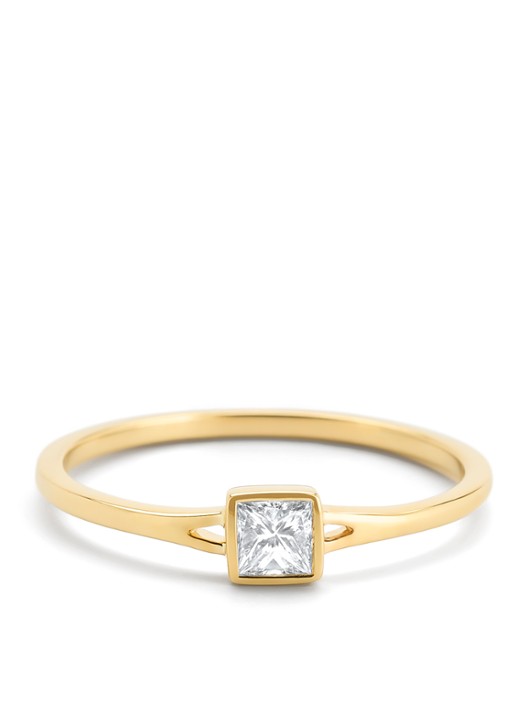 Diamond Point Geelgouden ring, 0.20 ct diamant, Starlight - detail 4 geelgoud