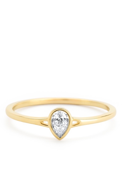 Diamond Point Geelgouden ring, 0.20 ct diamant, Starlight - detail 4 geelgoud