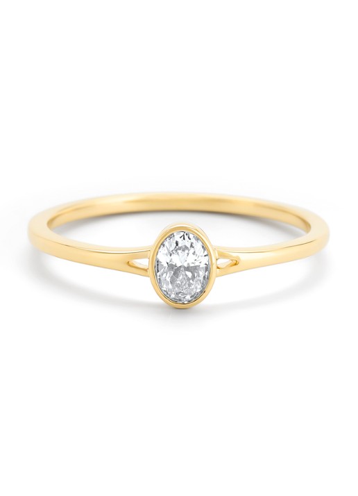 Diamond Point Geelgouden ring, 0.22 ct diamant, Starlight - detail 2 geelgoud