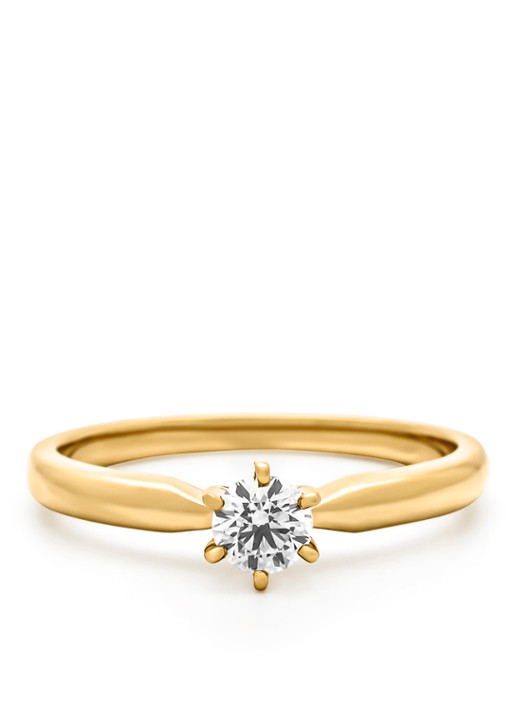Diamond Point Geelgouden ring, 0.25 ct diamant, Hearts & Arrows - detail 3 geelgoud