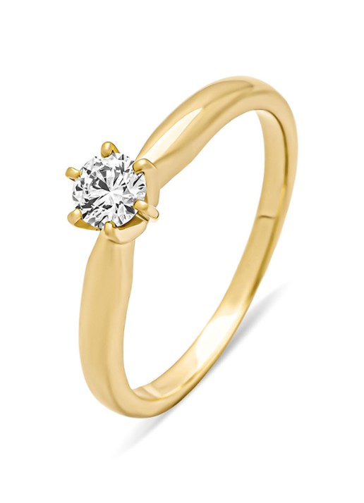 Diamond Point Geelgouden ring, 0.25 ct diamant, Hearts & Arrows