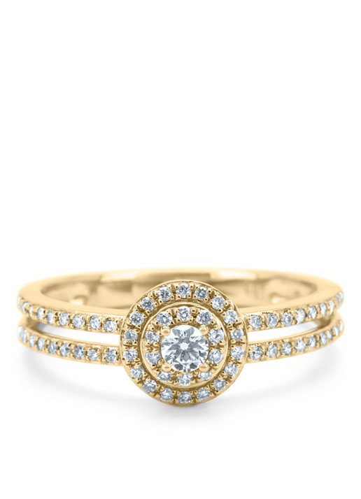 Diamond Point Geelgouden ring, 0.28 ct diamant, Petite Romance - achterkant geelgoud
