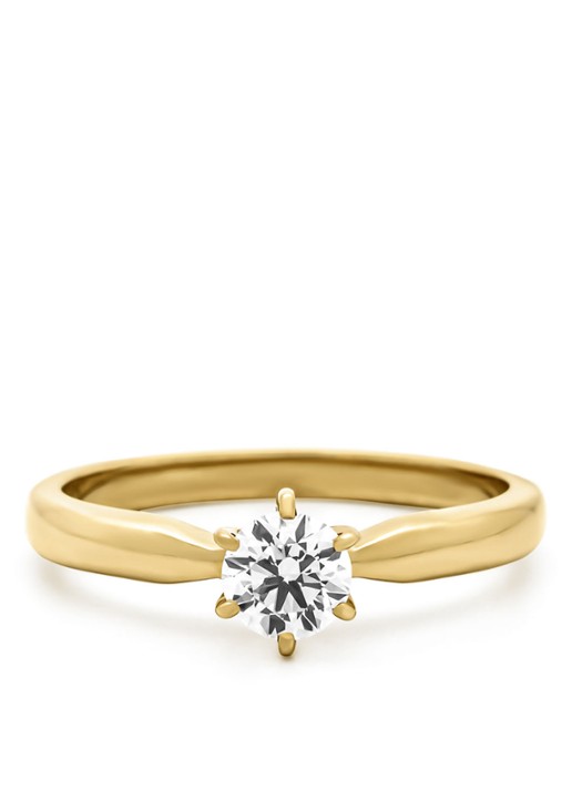 Diamond Point Geelgouden ring, 0.40 ct diamant, Hearts & Arrows - detail 4 geelgoud