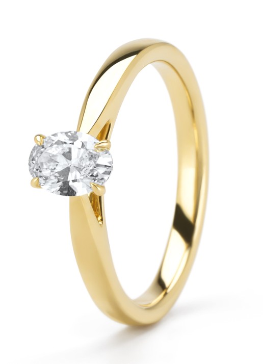 Diamond Point Geelgouden ring, 0.50 ct diamant, Perfect Match - voorkant geelgoud