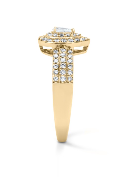 Diamond Point Geelgouden ring, 0.50 ct diamant, Petite Romance - detail geelgoud