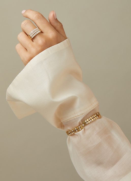 Diamond Point Geelgouden ring, 0.50 ct diamant, Wedding - voorkant 4 geelgoud