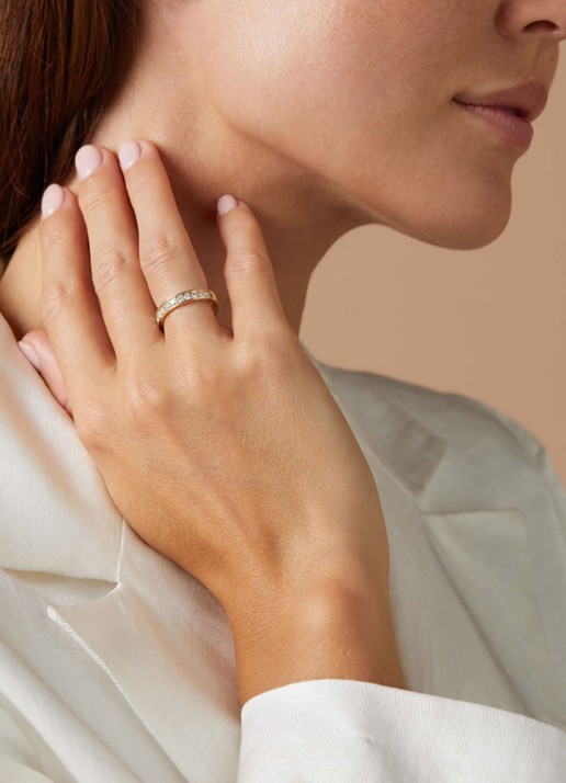 Diamond Point Geelgouden ring 0.50 ct diamant Wedding - detail 3 geelgoud