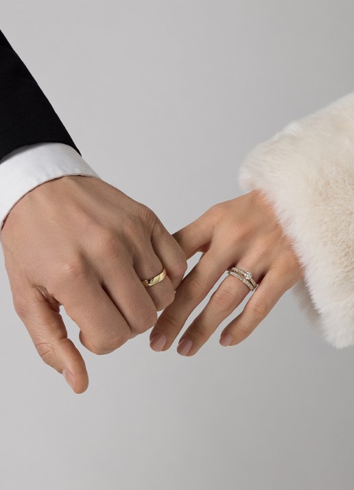 Diamond Point Geelgouden ring, 0.87 ct diamant, Perfect Match - voorkant 4 geelgoud