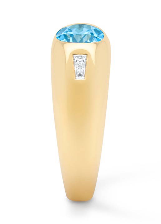 Diamond Point Geelgouden ring, 1.42 ct topaas, Bold - detail 4 geelgoud