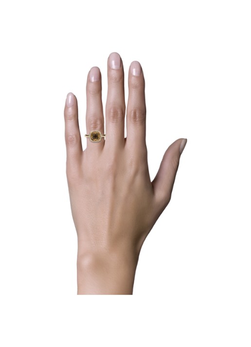 Diamond Point Geelgouden ring 2.35 ct citrien Fiësta - detail 2 geelgoud