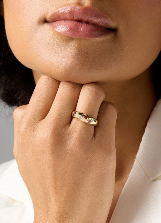 Diamond Point Geelgouden ring, BOLD - voorkant 2 geelgoud