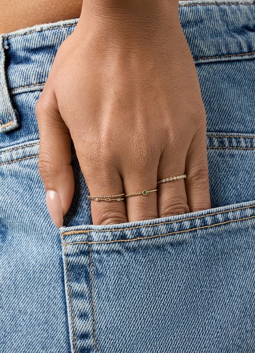 Diamond Point Geelgouden ring Joy - detail geelgoud