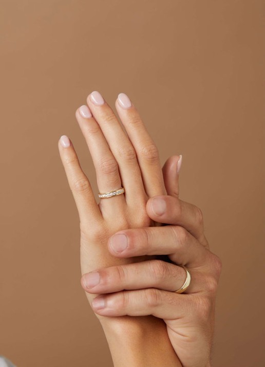 Diamond Point Geelgouden ring Wedding - voorkant 2 geelgoud
