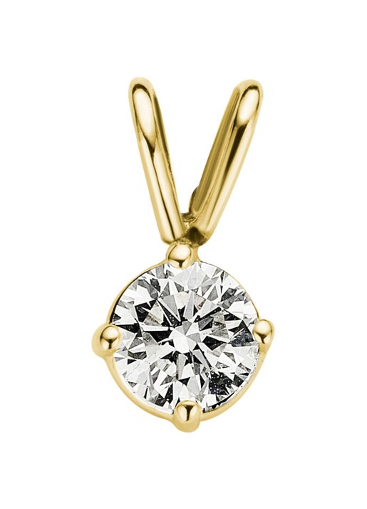 Diamond Point Geelgouden solitair groeibriljant hanger, 0.29 ct. 0.29 ct diamant Groeibriljant
