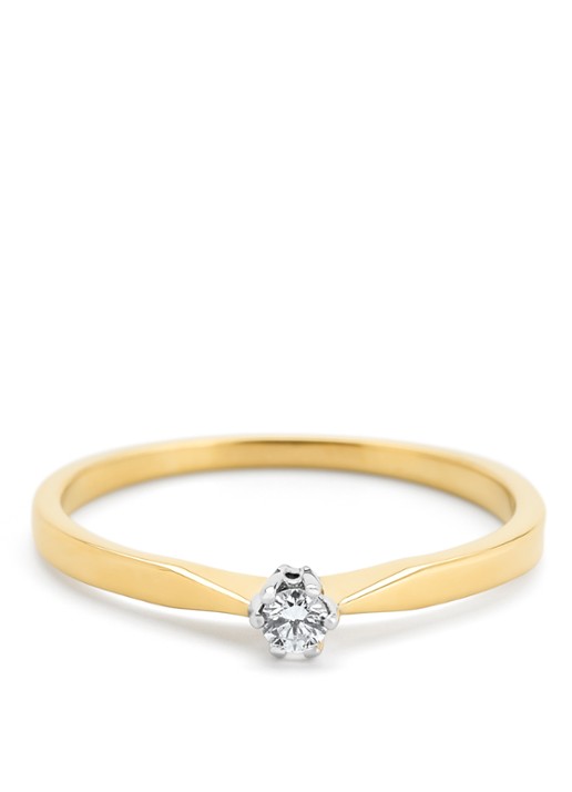 Diamond Point Geelgouden solitair groeibriljant ring, 0.06 ct. 0.06 ct diamant Groeibriljant - detail 4 geelgoud
